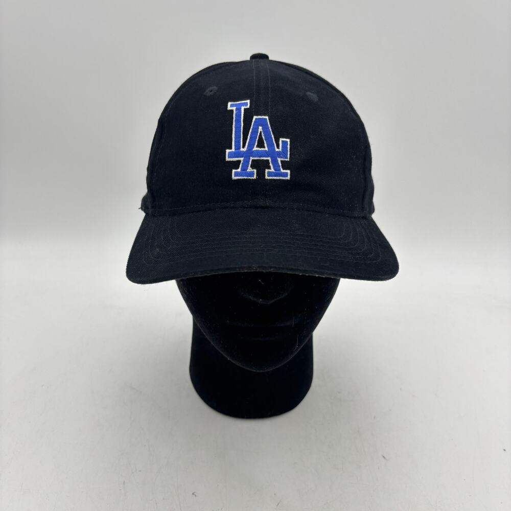 Vintage 90s Sports Specialties LA Dodgers Black Dome Strapback Hat Cap Retro